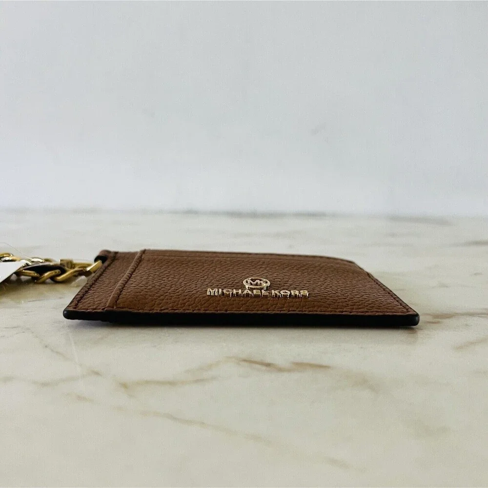 Michael Kors Jet Set Charm Luggage Leather Small ID Chain Card Wallet Wristlet